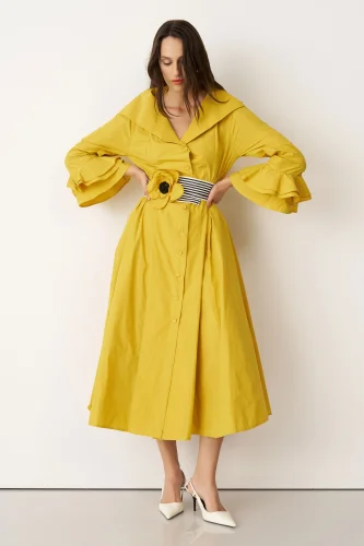 Crete Elbise - Sarı - BIZE (1)