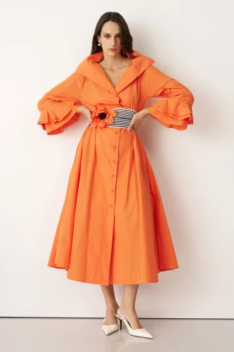 Crete Elbise - Turuncu - BIZE (1)