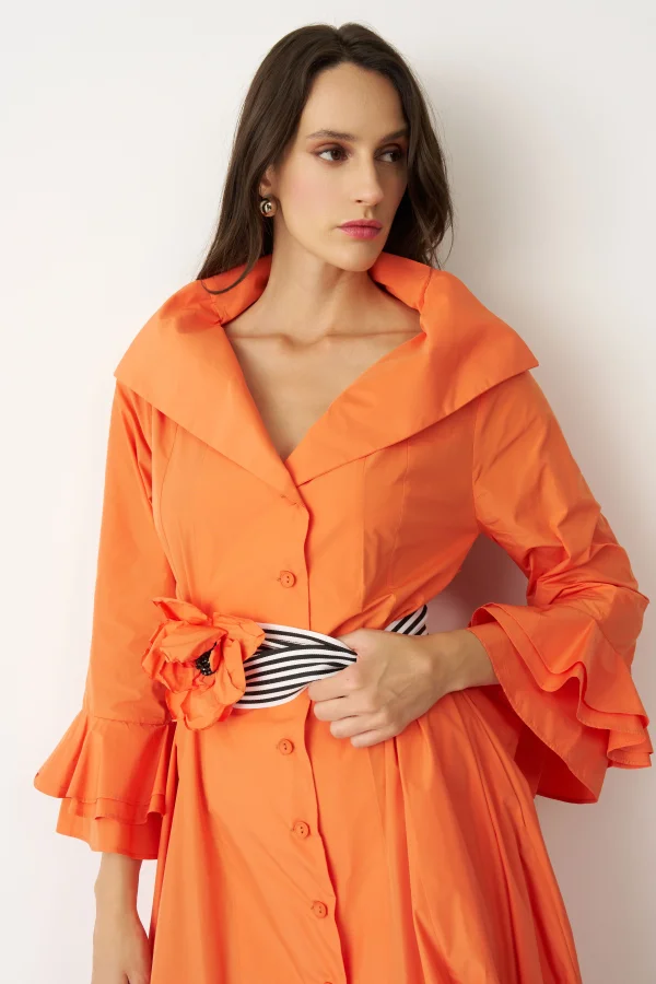 Crete Elbise - Turuncu - 3