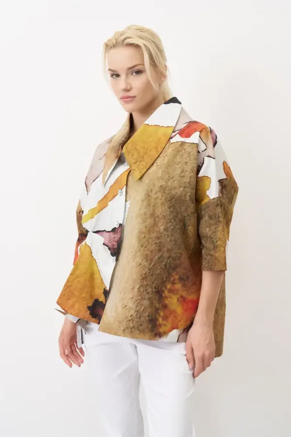 Desenli Baskılı Büyük Yaka Thasos Gömlek - 3