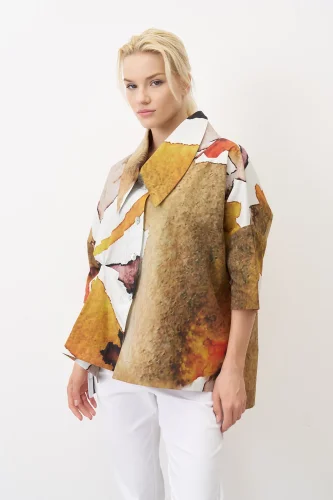 Desenli Baskılı Büyük Yaka Thasos Gömlek - 3