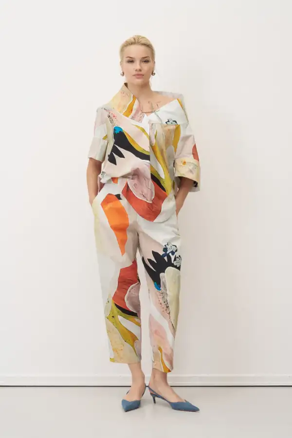 Desenli Baskılı Dik Yaka Kalymnos Bluz - BIZE (1)