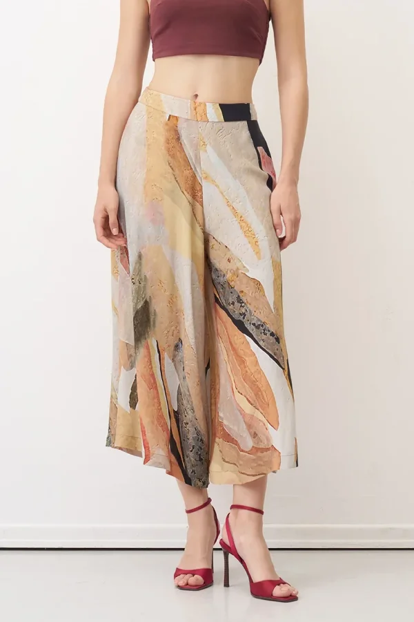 Desenli Baskılı Kısa Milos Pantolon - 1