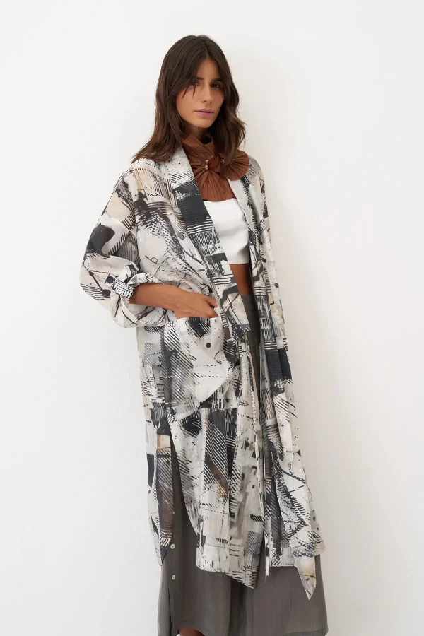 Desenli Baskılı Uzun Cepli Paros Kap - BIZE (1)