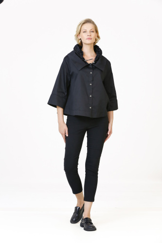 Double Collar Shirt - Black 