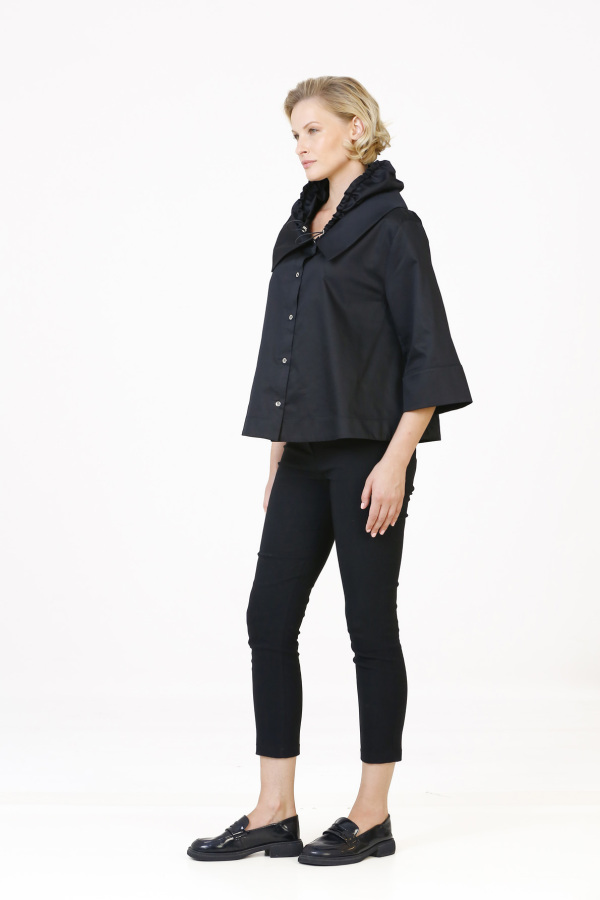 Double Collar Shirt - Black - 3