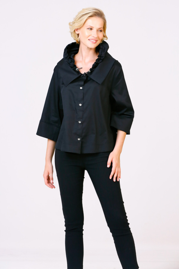 Double Collar Shirt - Black - 4