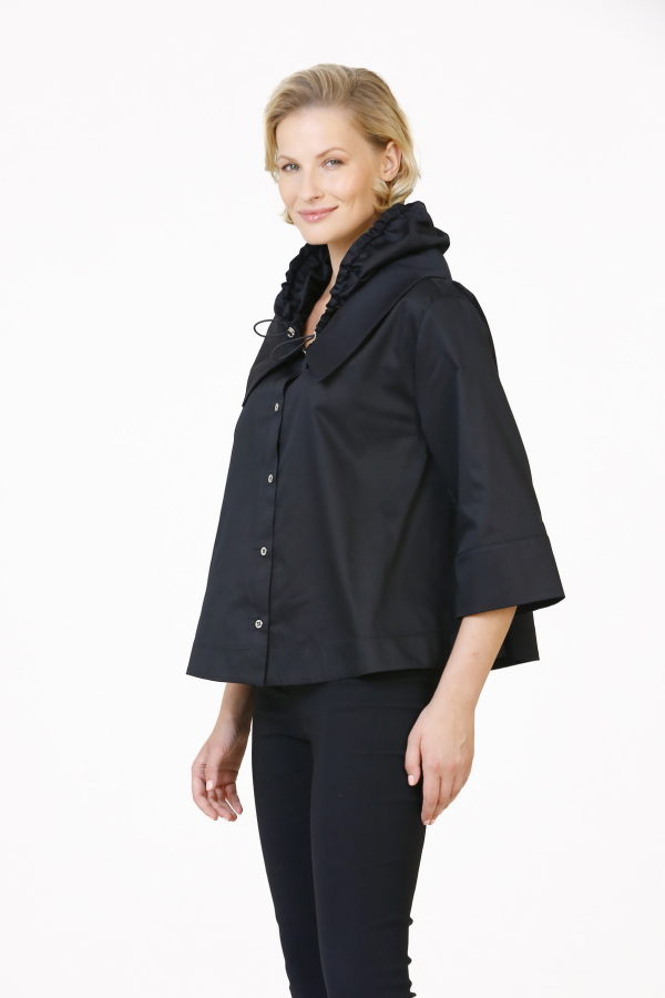 Double Collar Shirt - Black - 5