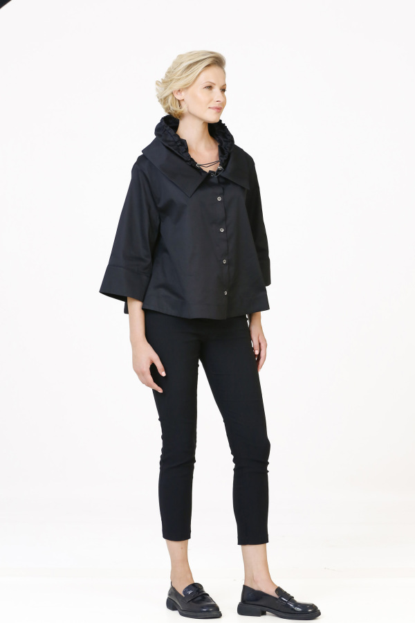 Double Collar Shirt - Black - 6