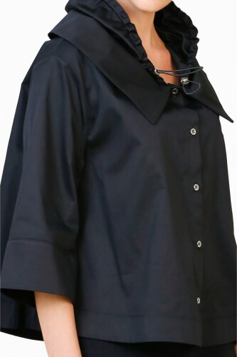 Double Collar Shirt - Black - 7