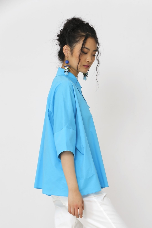 Double Collar Shirt - Turquoise - 4