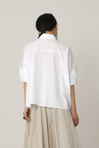 قميص بياقة مزدوجة - أبيض - 6