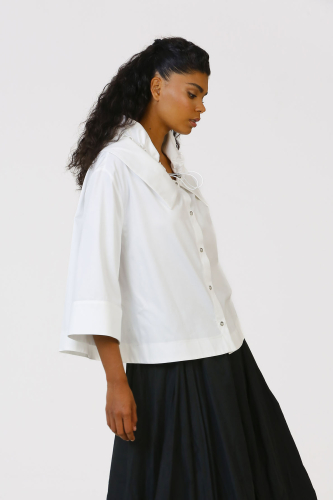 Double Collar Shirt - White - 5