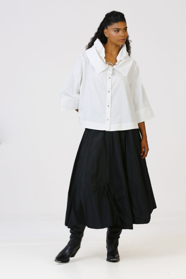 Double Collar Shirt - White - 2