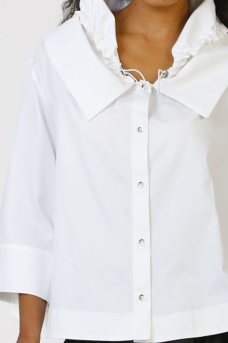 Double Collar Shirt - White - 6