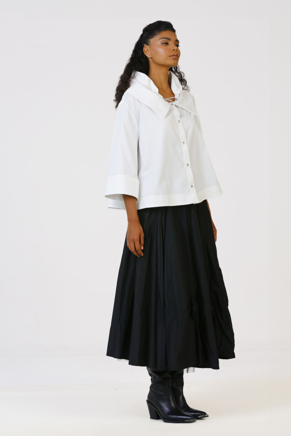 Double Collar Shirt - White - 3