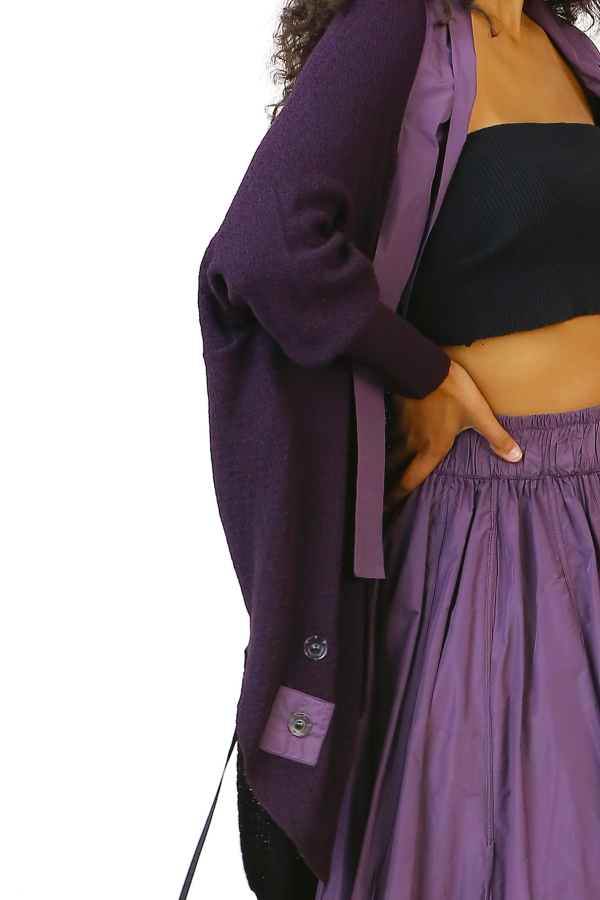 Double Sided Taffeta Knitwear - Purple - 5