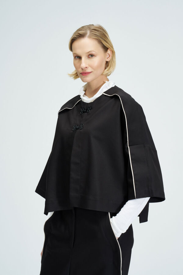 Ecru Piping Black Jacket - 2