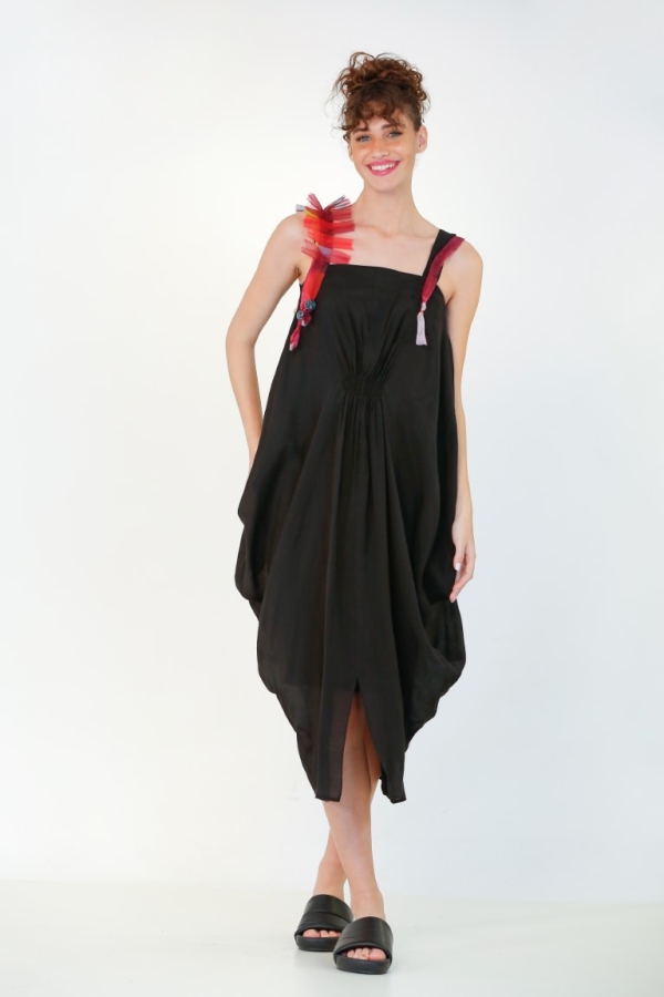 Embellished Shoulder Dress - 1
