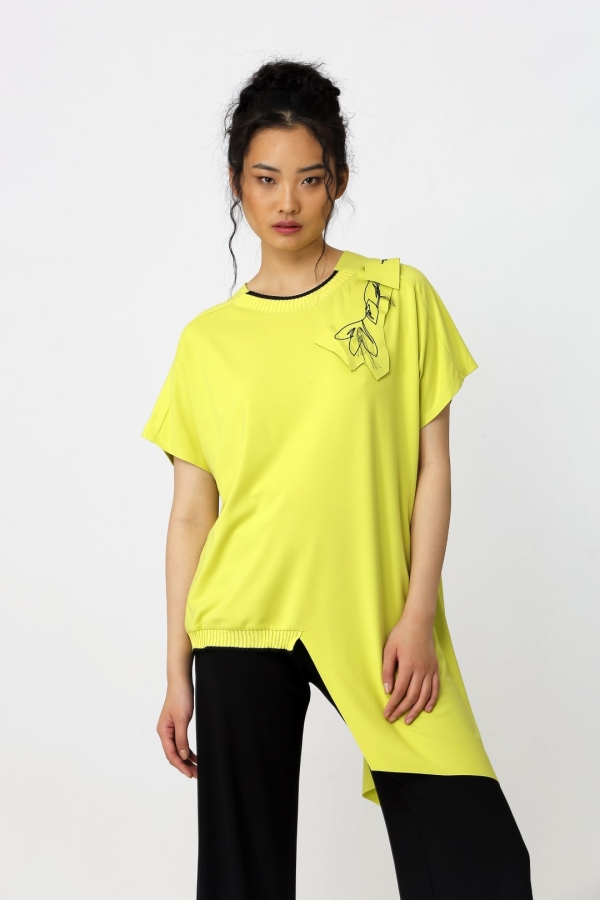 Embroidered Blouse - Yellow - 1