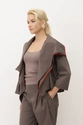 Fleves Ceket - Vizon - 3