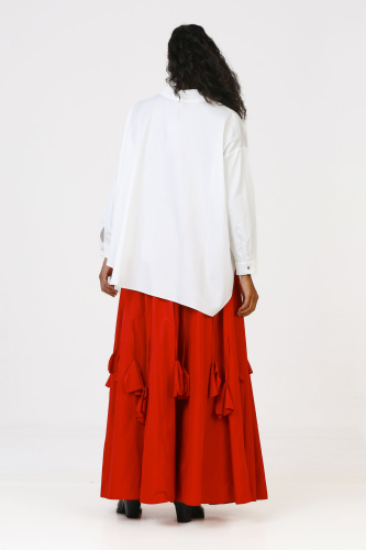 Gathered Shirt - White - 6