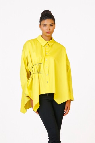 Gathered Shirt - Yellow - 2