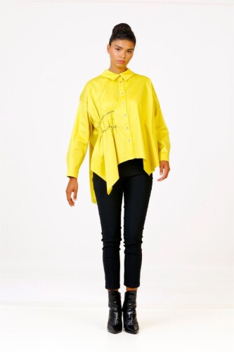 Gathered Shirt - Yellow - 3