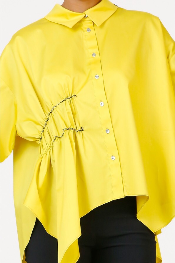 Gathered Shirt - Yellow - 7