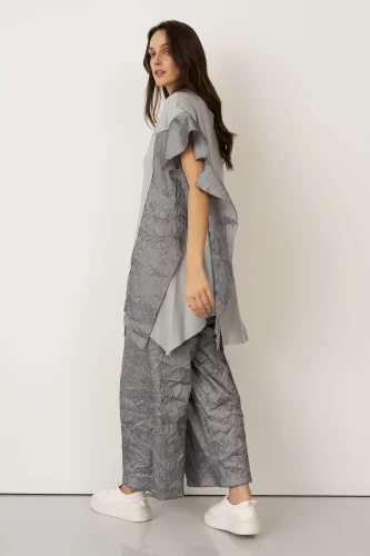 Gri Asimetrik Kesim Kokkino Bluz - 4