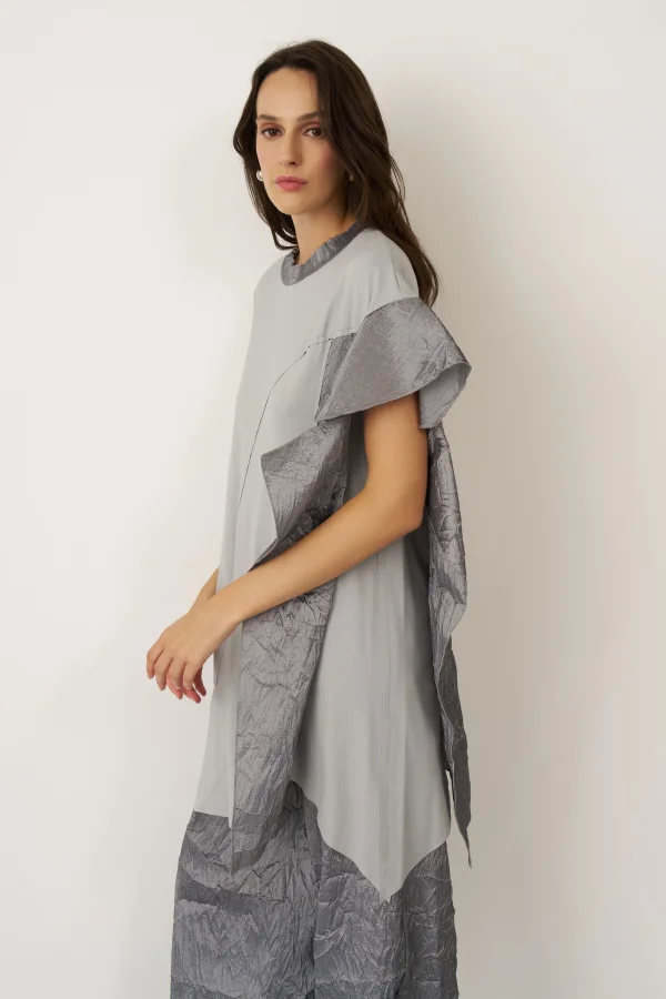 Gri Asimetrik Kesim Kokkino Bluz - 5