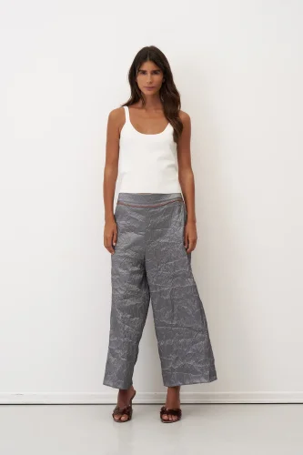 Gri Kırışık Renkli Dikişli Vido Pantolon - BIZE (1)