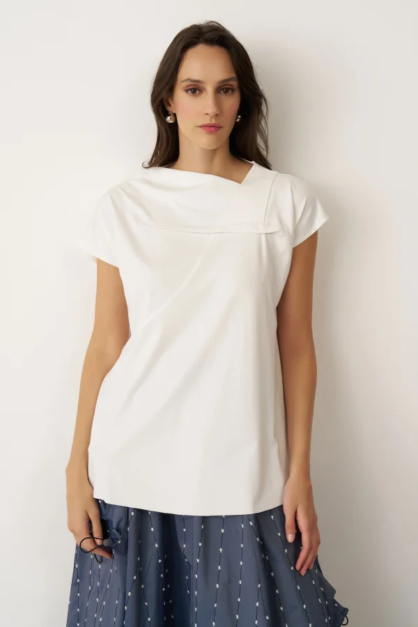 Herakleia Bluz - Beyaz - 1
