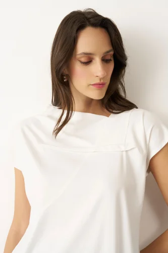 Herakleia Bluz - Beyaz - 4