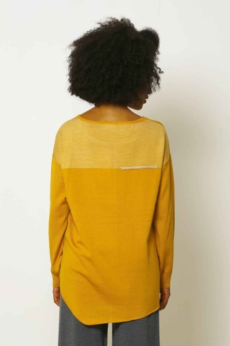 Hot Dog Intarsia Sweater - Mustard - 3