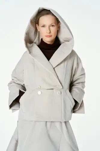 İçi Peluş Mont - Bej - 1