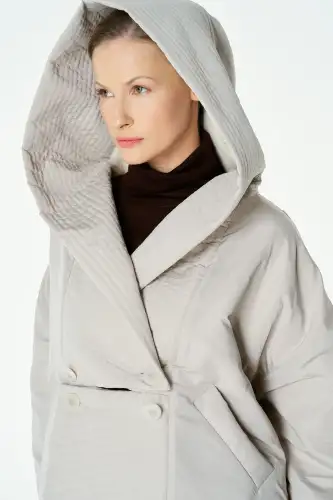İçi Peluş Mont - Bej - 5