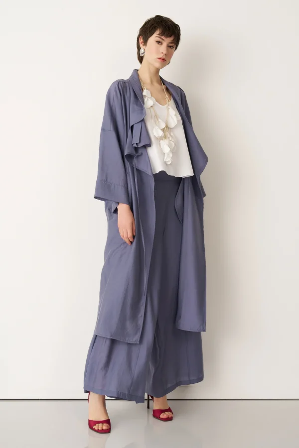 Indigo Büyük Yakalı Uzun Limnos Kap - 1