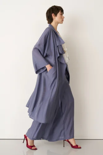 Indigo Büyük Yakalı Uzun Limnos Kap - 5