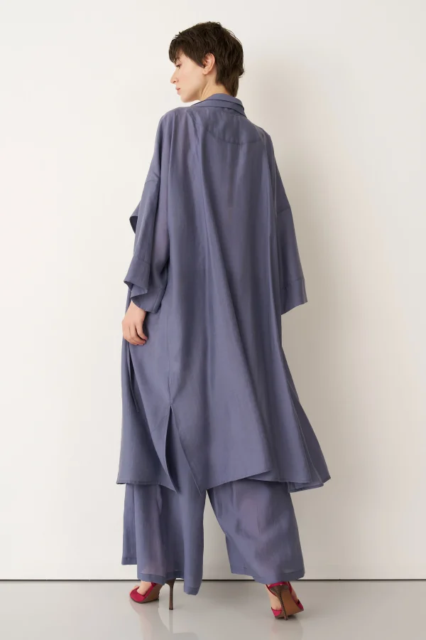 Indigo Büyük Yakalı Uzun Limnos Kap - 6