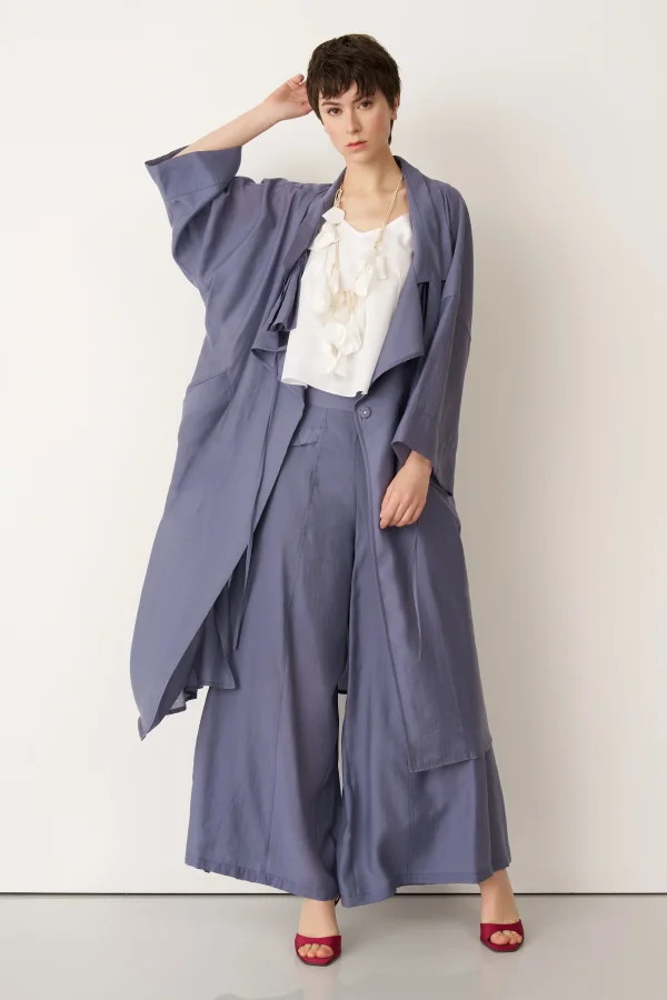 Indigo Büyük Yakalı Uzun Limnos Kap - 4