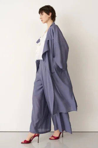 Indigo Büyük Yakalı Uzun Limnos Kap - 3