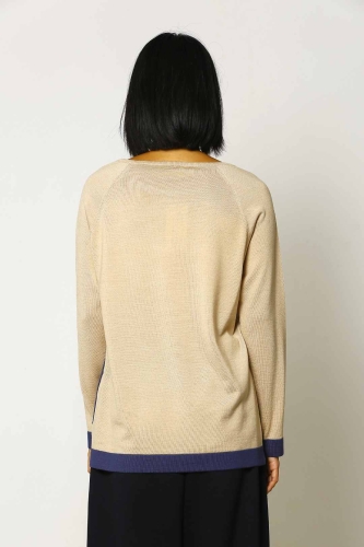 Intarsia Sweater - Beige - 3
