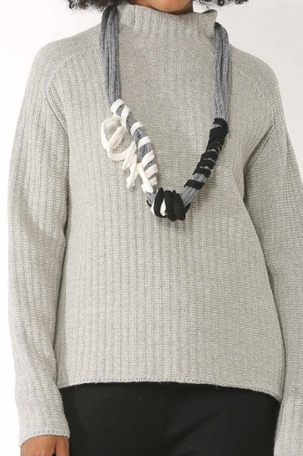 Italian Knitted Sweater - Gray Melange - 4