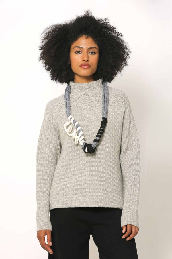 Italian Knitted Sweater - Gray Melange - 1