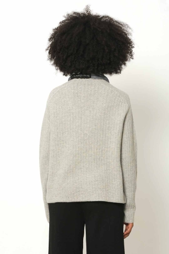 Italian Knitted Sweater - Gray Melange - 3