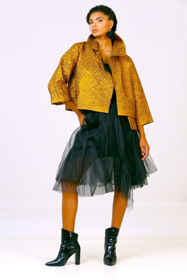 Jacquard Jacket - Gold - 3