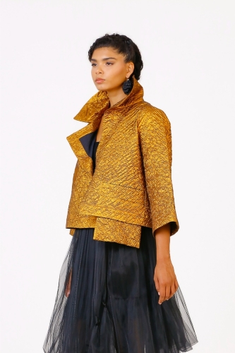 Jacquard Jacket - Gold - 4