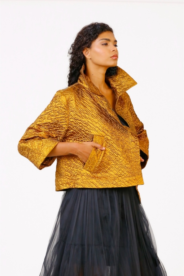 Jacquard Jacket - Gold - 2