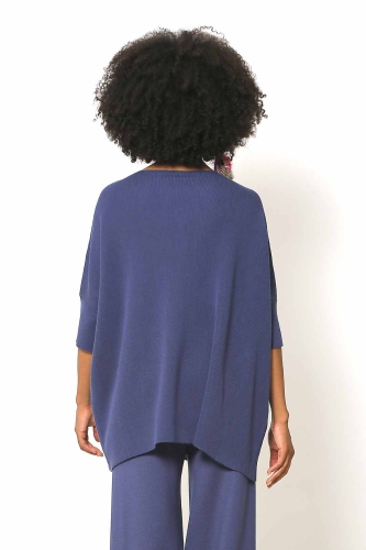 Jacquard Pocket Detailed Sweater - Indigo - 3